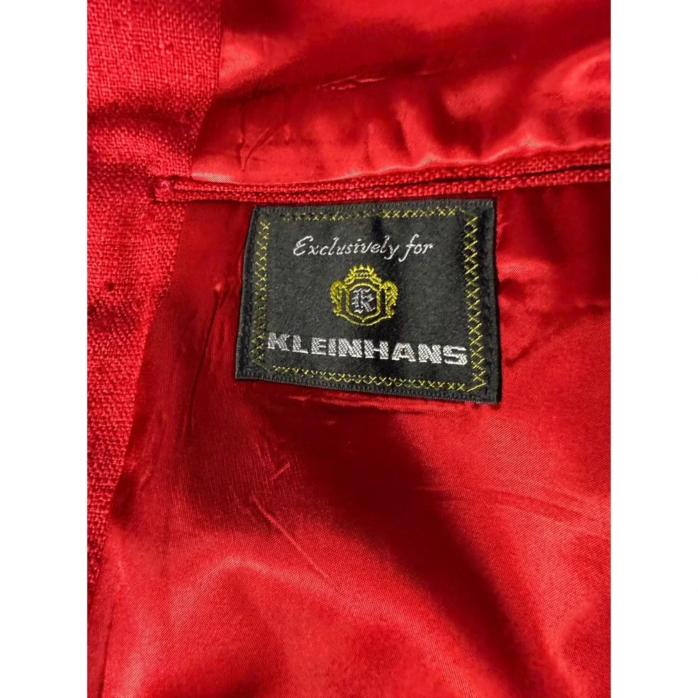 Vtg Kleinhans Men Red 100% Slub Silk Blazer Sport Coat 42L Made in USA 80s 90s